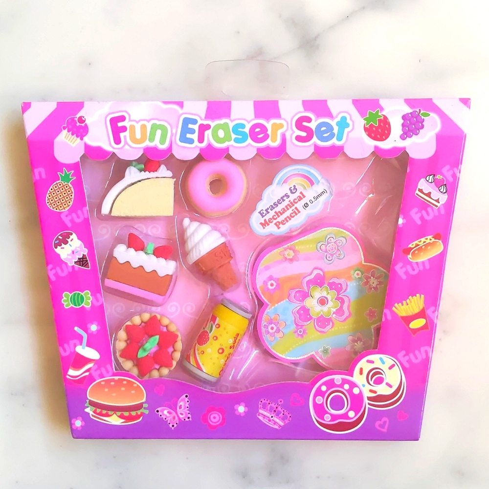 Hot Focus 3D Fun Eraser Set.